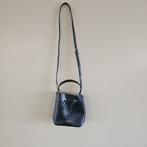 Kate Spade Black Refined Grain Leather Bucket Handbag/Crossbody
